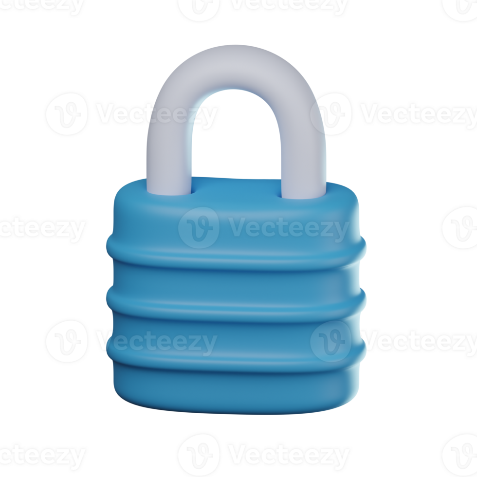 3D Locked Transparent Icon Illustration png