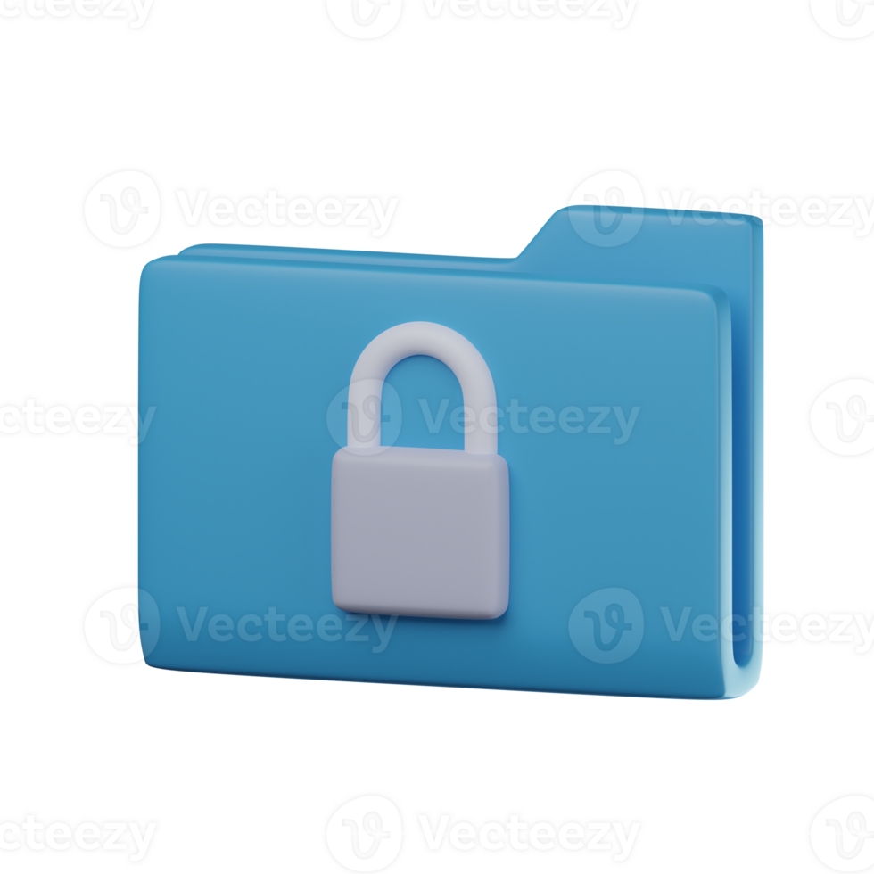 3D Locked Folder Transparent Icon Illustration png