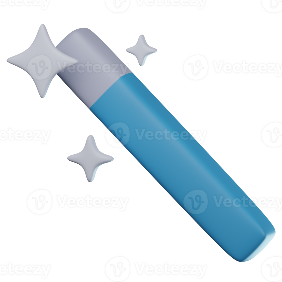 3D Magic Wand Transparent Icon Illustration png