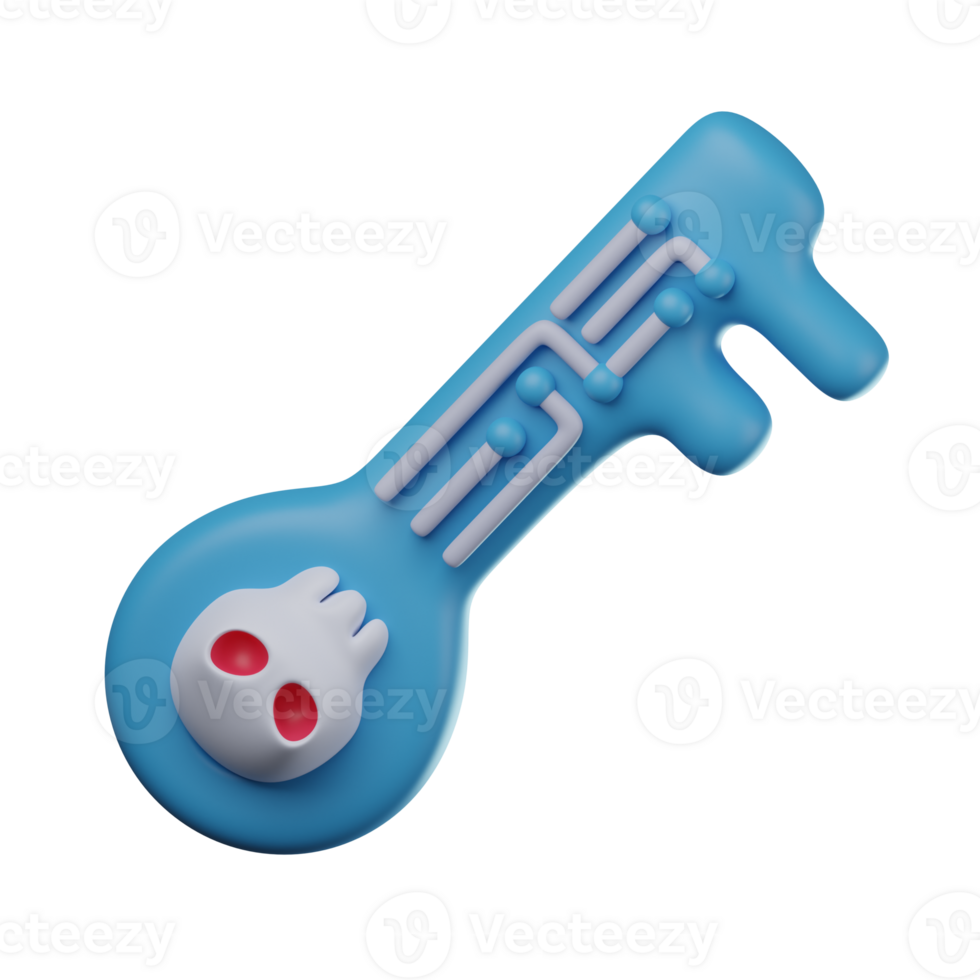 3D Malware Key Transparent Icon Illustration png