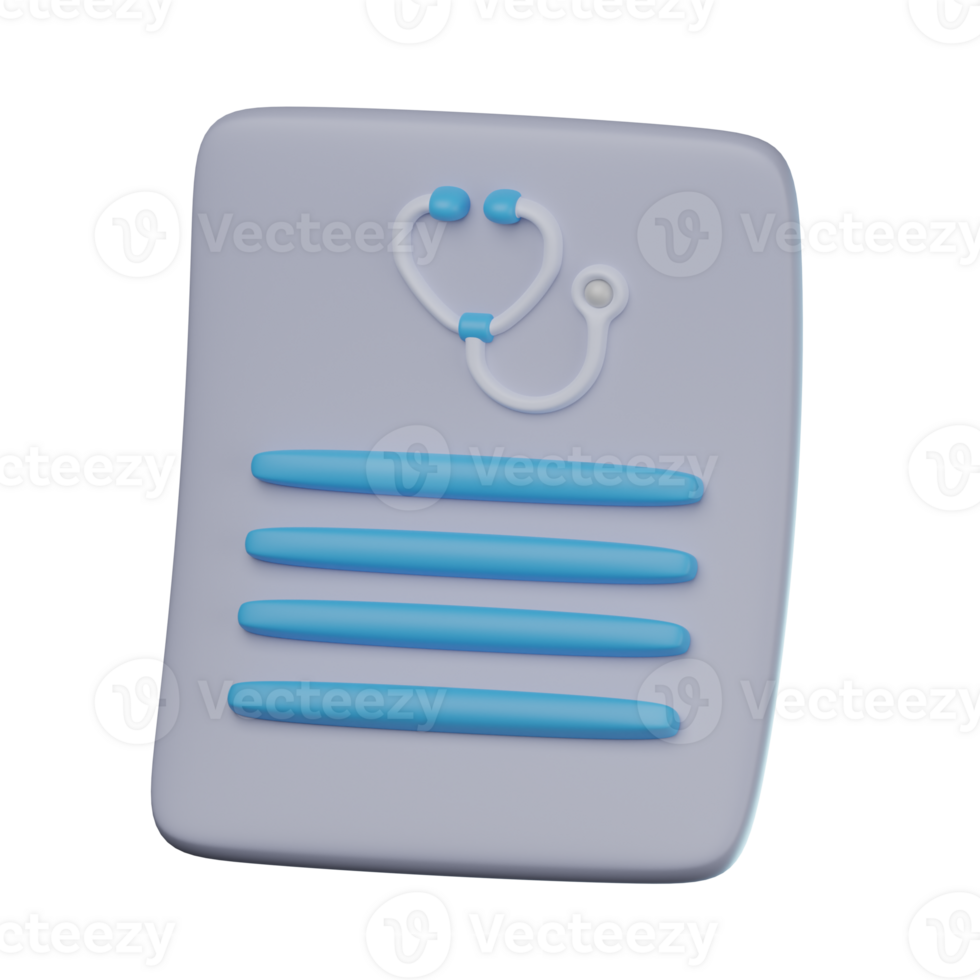 3D Medical Document Transparent Icon Illustration png