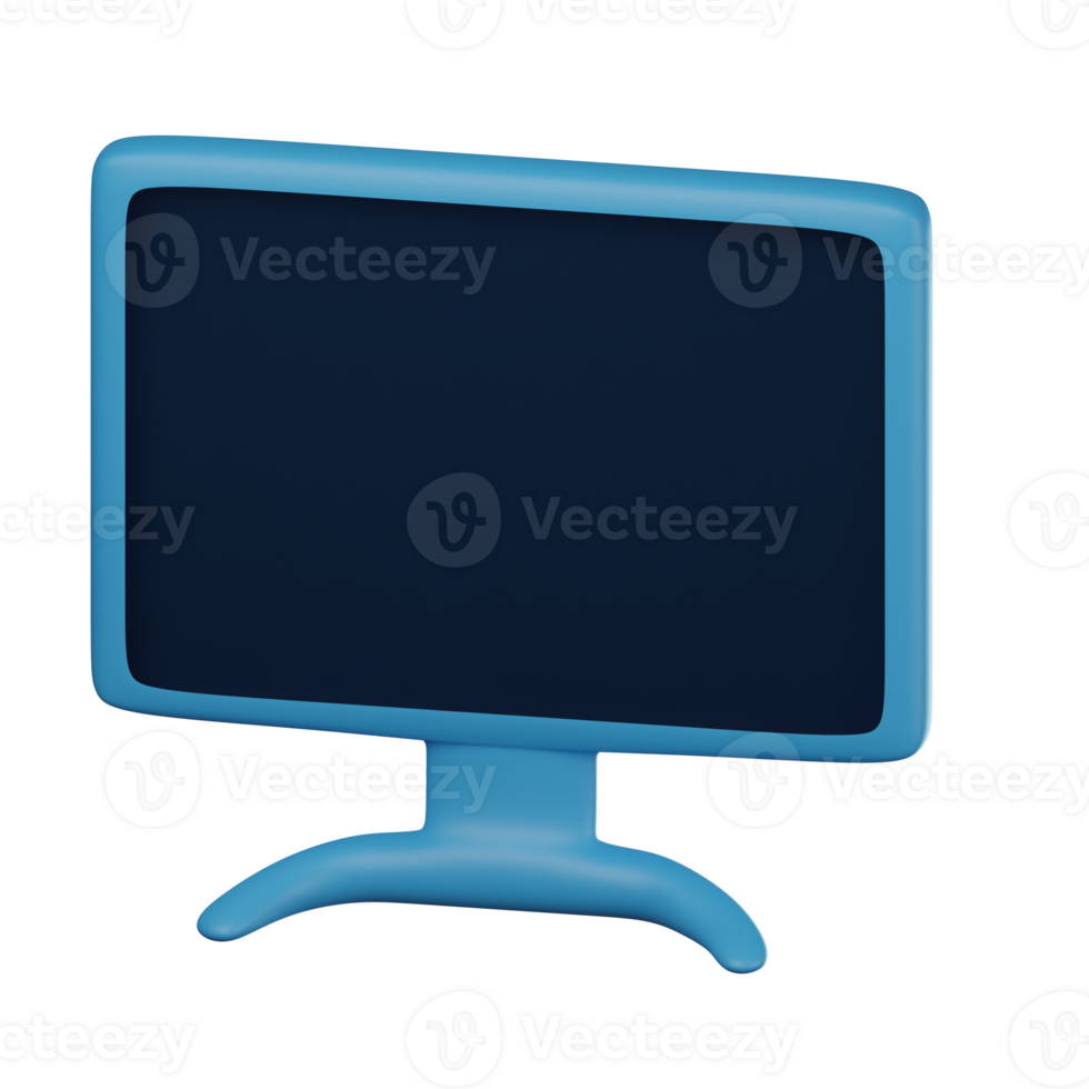 3D Monitor Display Transparent Icon Illustration png