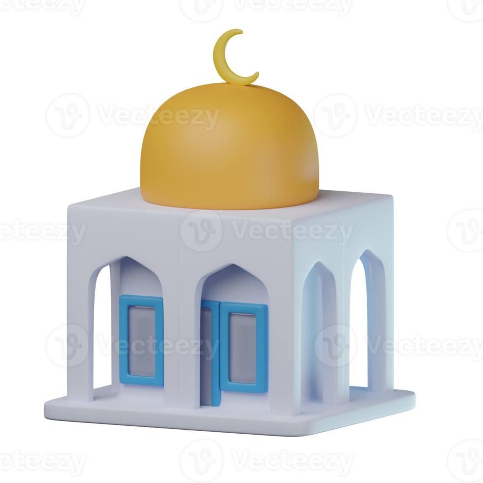 3D Mosque Transparent Icon Illustration png