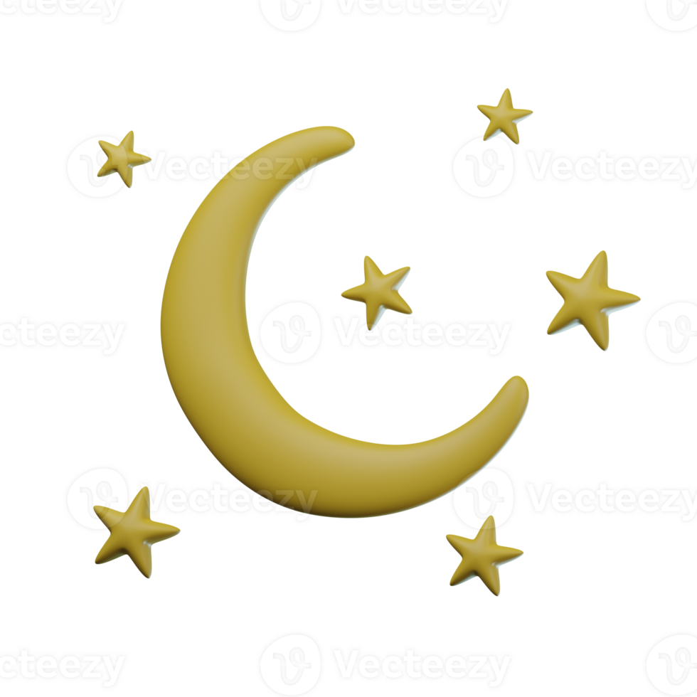 3D Night Transparent Icon Illustration png