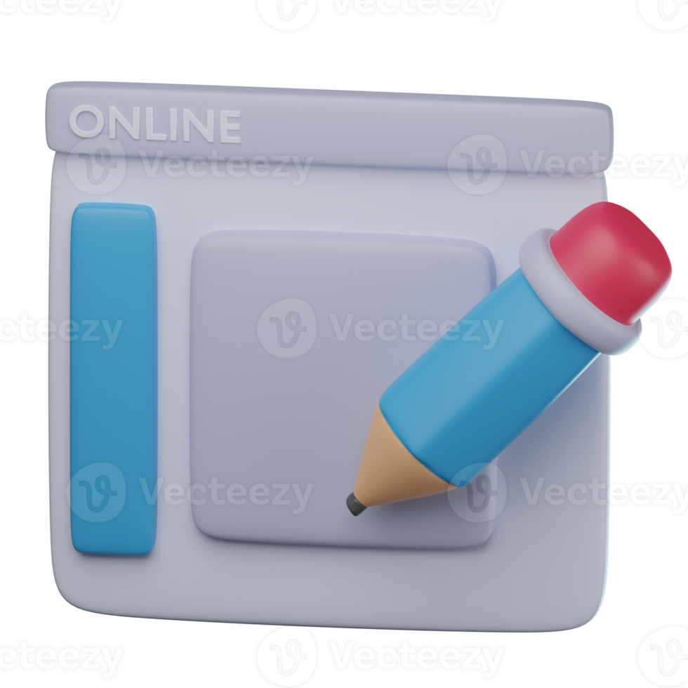 3D Online Design Transparent Icon Illustration png