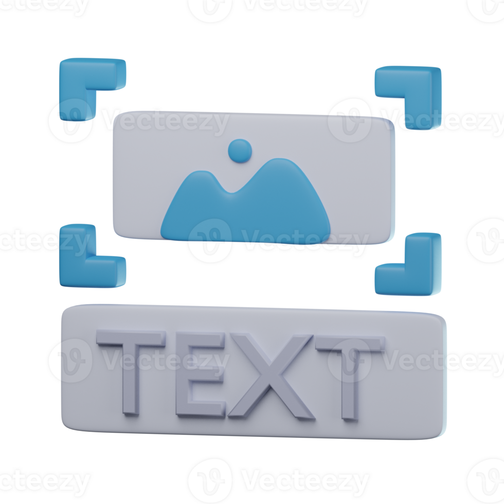 3D Text Detection Transparent Icon Illustration png