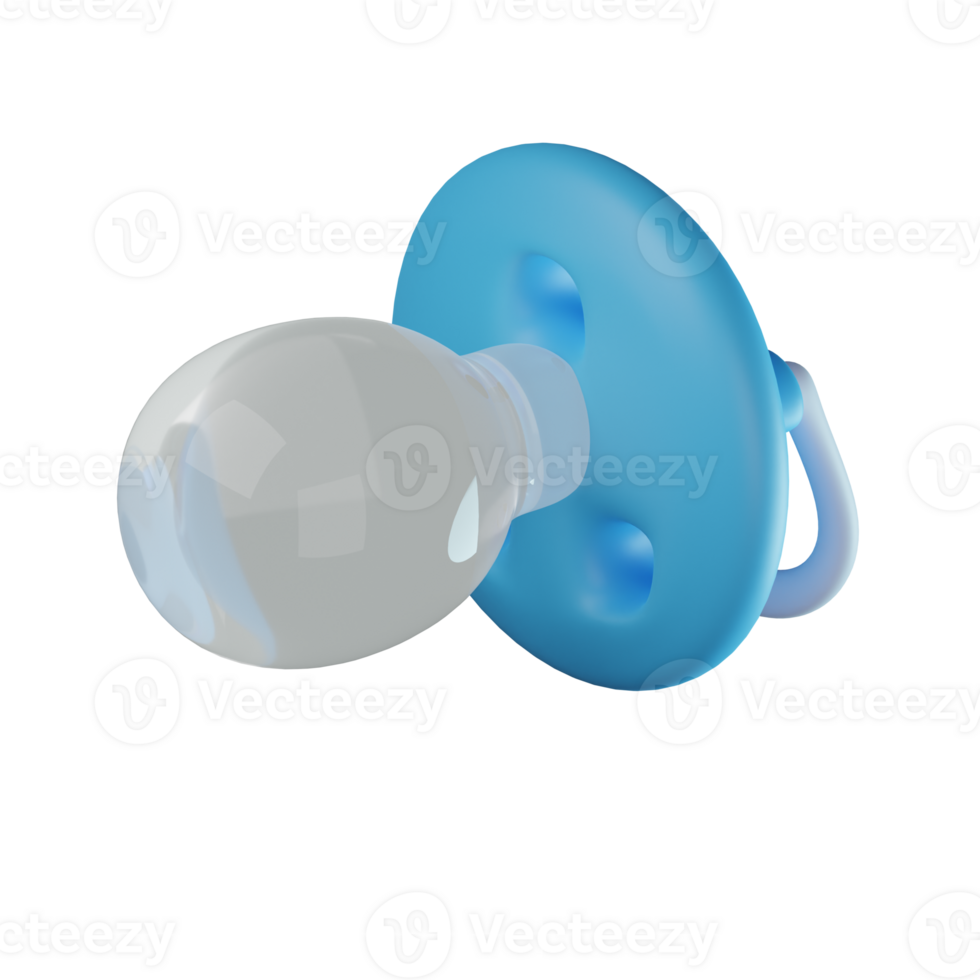 3D Pacifier Transparent Icon Illustration png