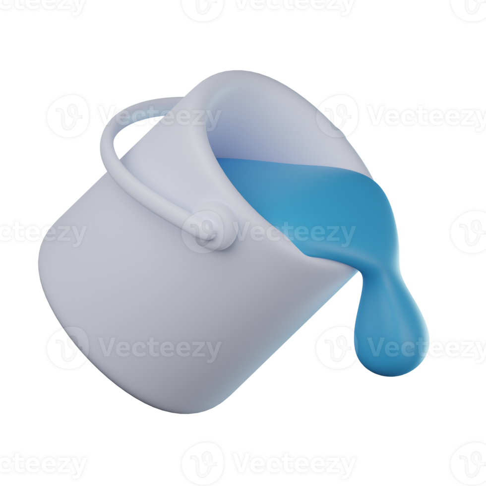 3D Paint Bucket Transparent Icon Illustration png