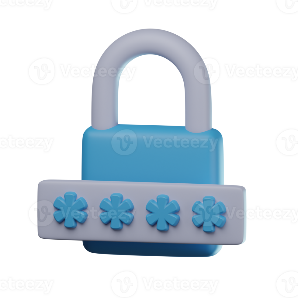 3D Password Transparent Icon Illustration png