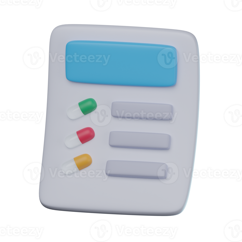3D Prescription Transparent Icon Illustration png