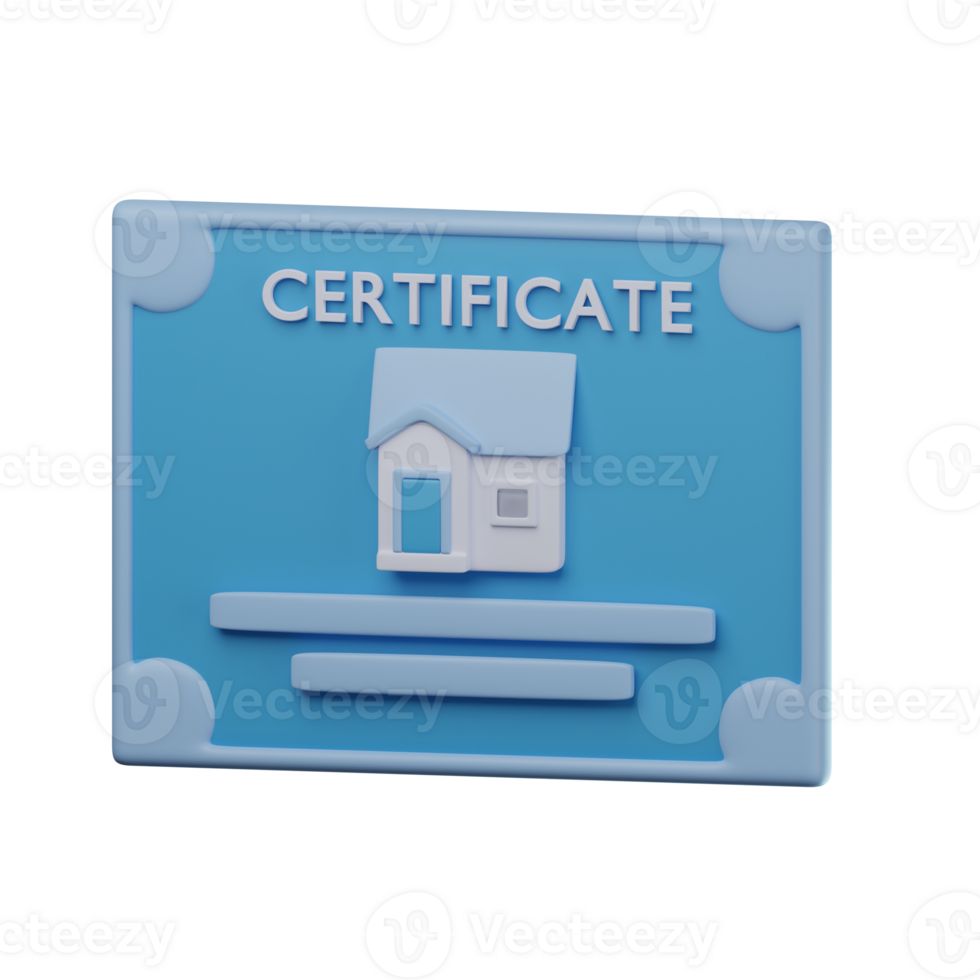 3D Property Certificate Transparent Icon Illustration png