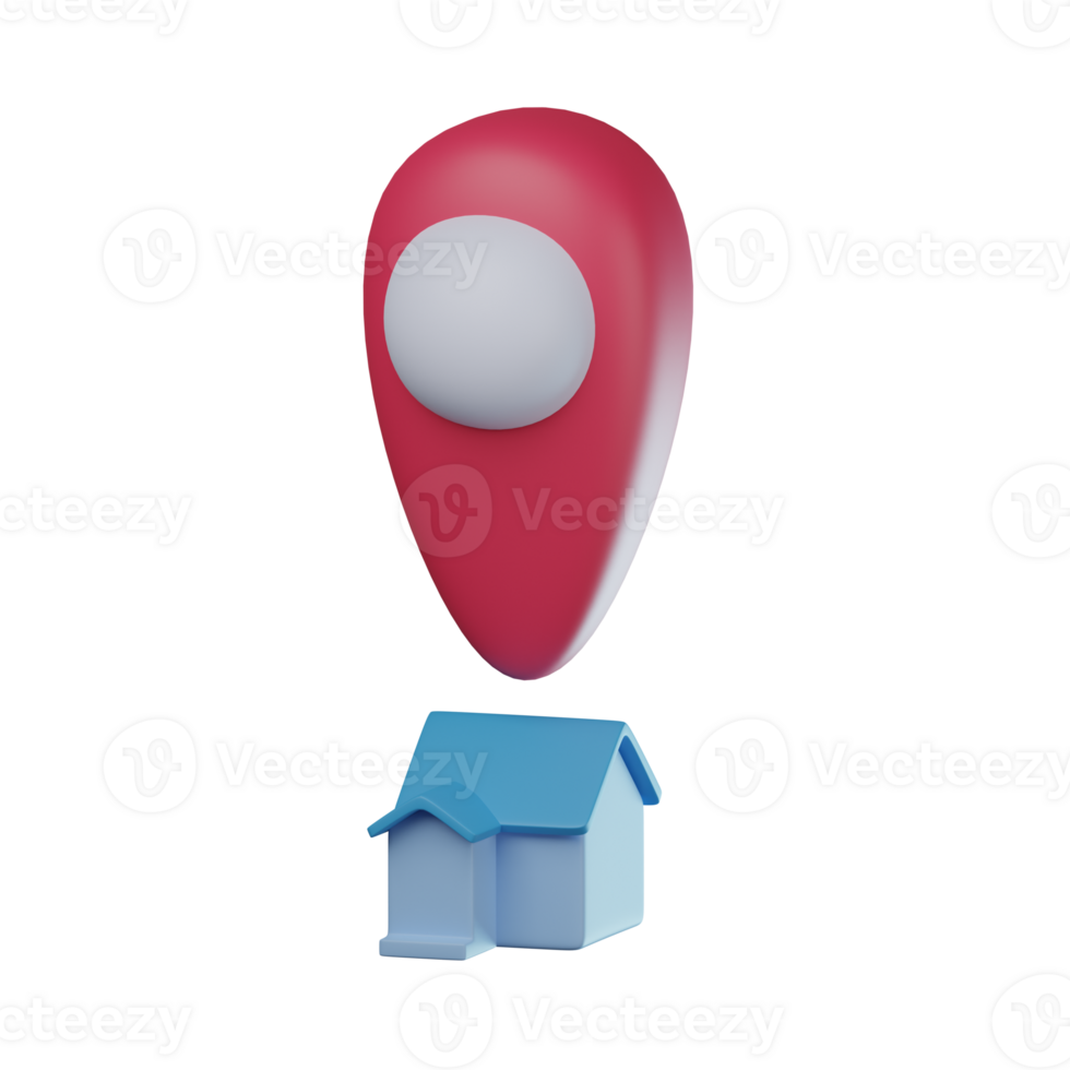 3D Property Location Transparent Icon Illustration png