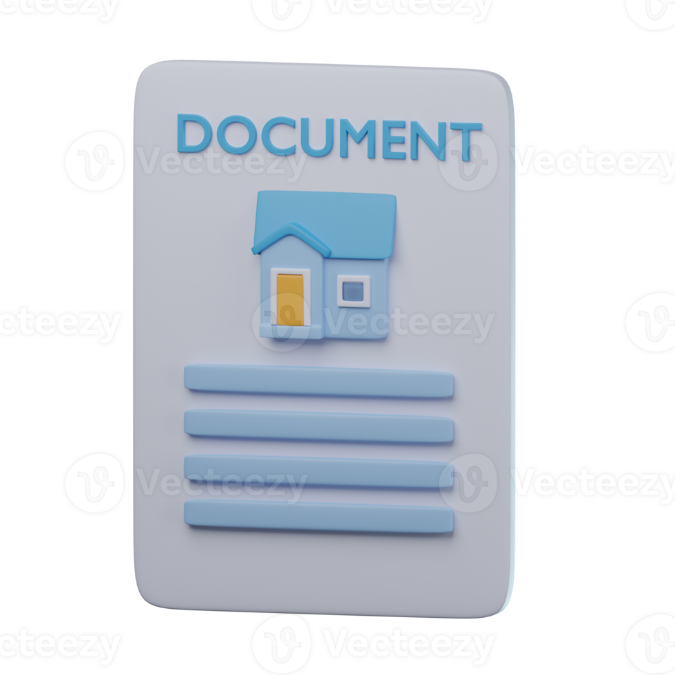 3D Property Document Transparent Icon Illustration png