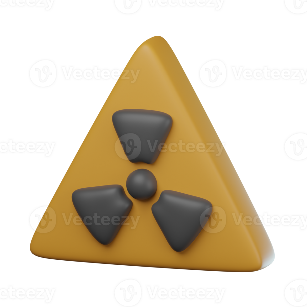 3D Radiation Sign Transparent Icon Illustration png