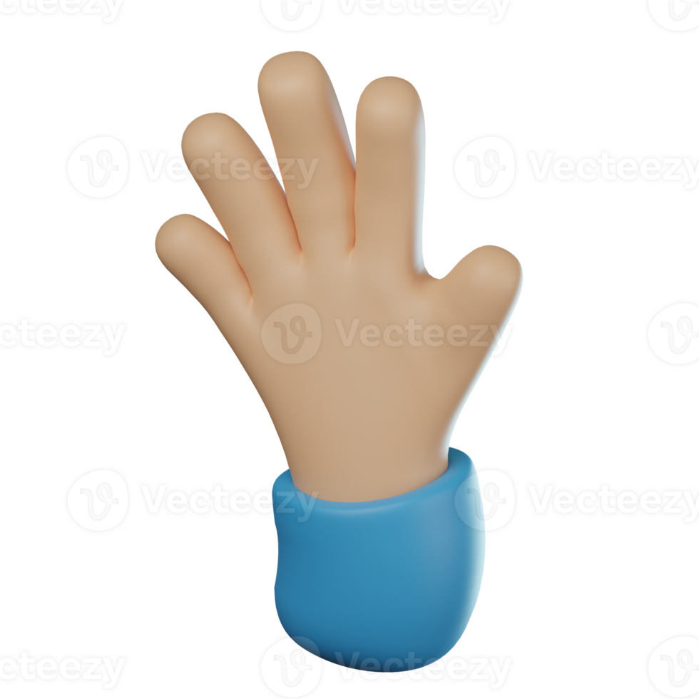 3D Relaxed Hand Gesture Transparent Icon Illustration png