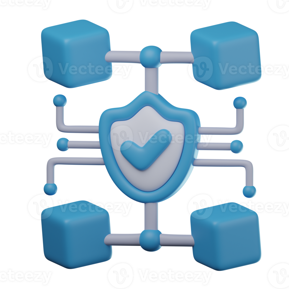 3D Secure Blockchain Transparent Icon Illustration png