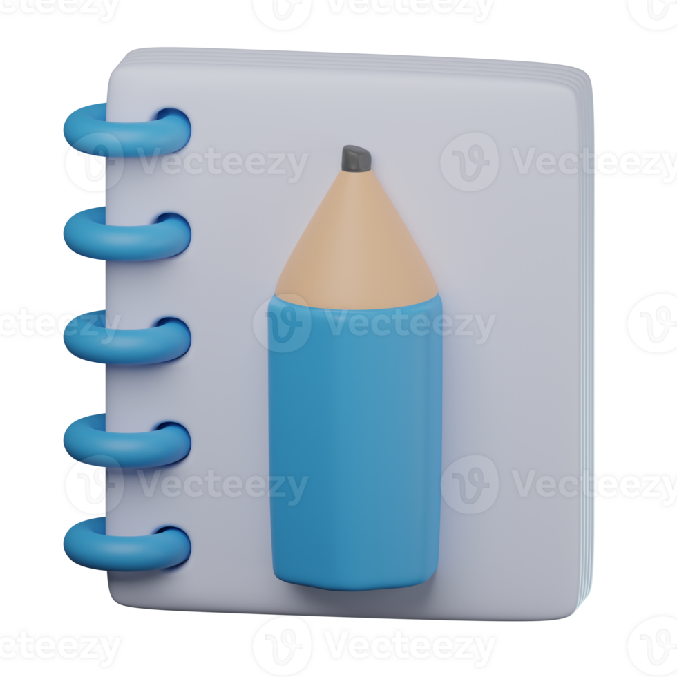 3D Sketchbook Transparent Icon Illustration png