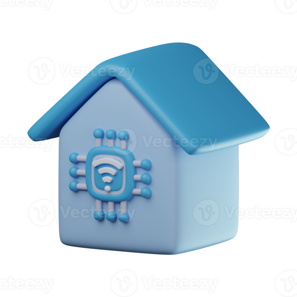 3D Smart Home Transparent Icon Illustration png
