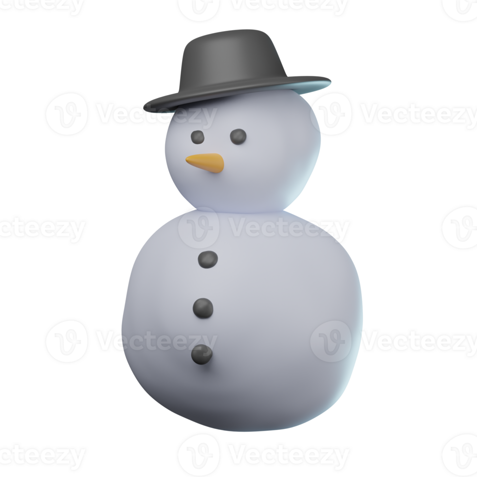 3D Snowman Transparent Icon Illustration png