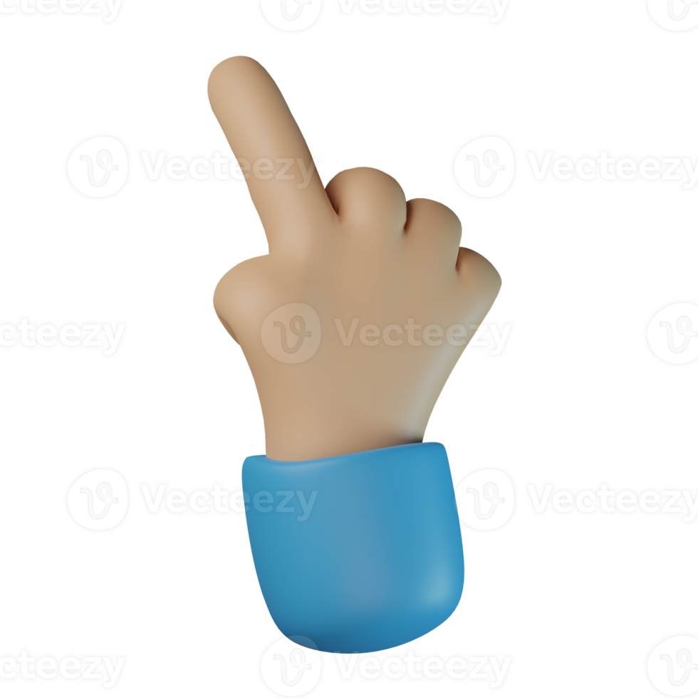 3D Three Finger Hand Gesture Transparent Icon Illustration png