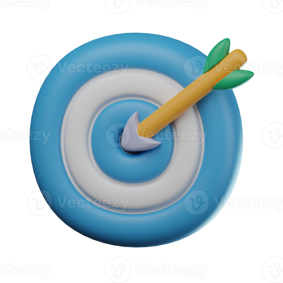 3D Target Transparent Icon Illustration png