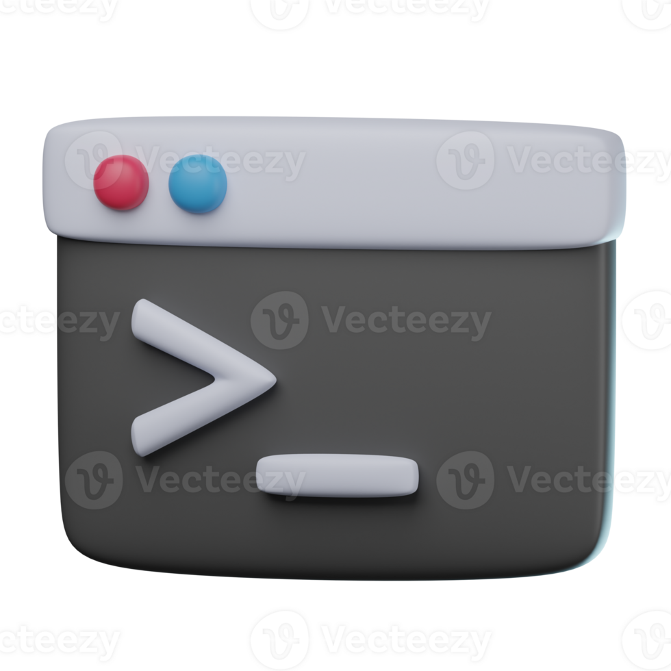 3D Terminal Transparent Icon Illustration png