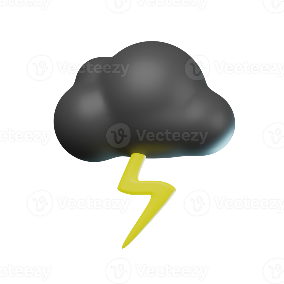 3D Thunderstrom Transparent Icon Illustration png