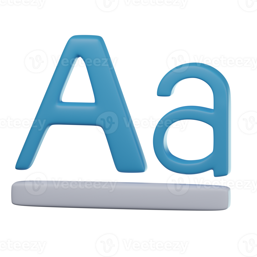 3D Typografi Transparent Icon Illustration png