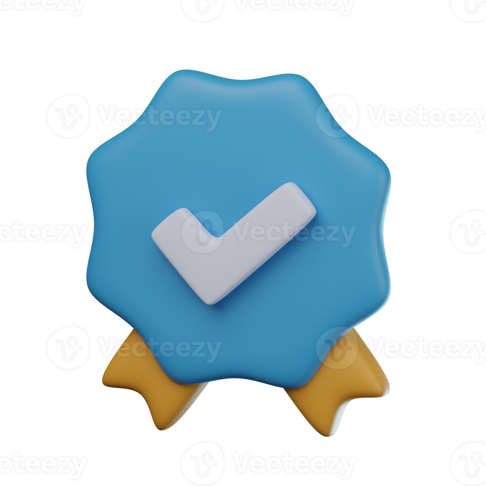 3D Verified Badge Transparent Icon Illustration png