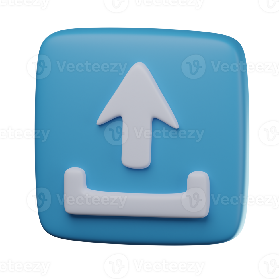 3D Upload Transparent Icon Illustration png