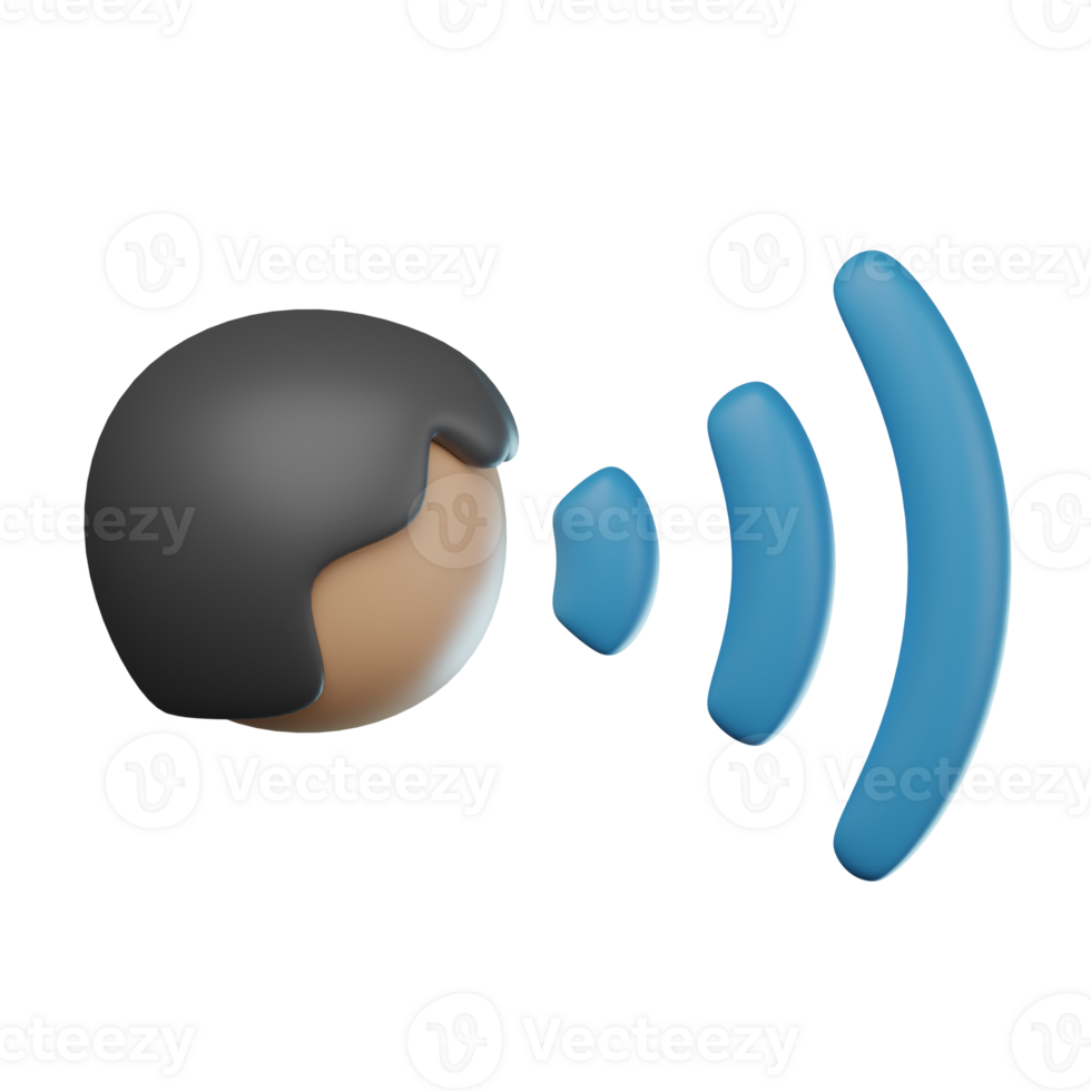 3D Voice Command Transparent Icon Illustration png