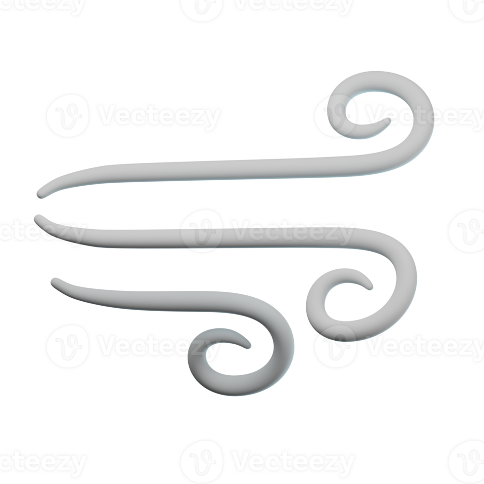 3D Wind Transparent Icon Illustration png