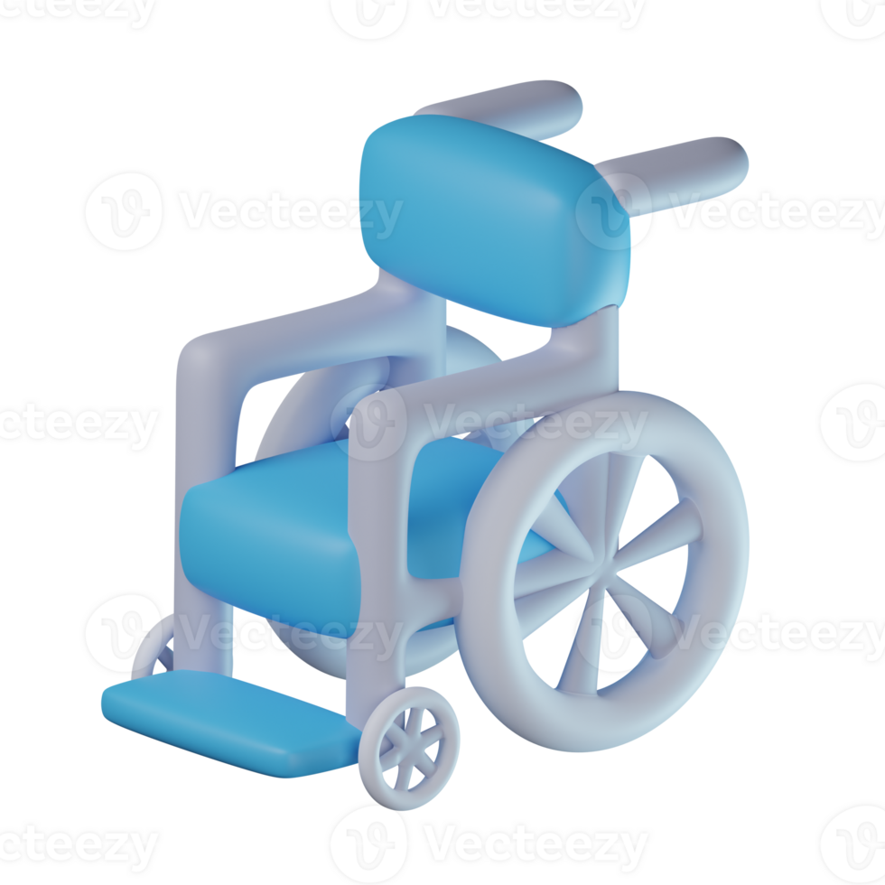 3D Wheel Chair Transparent Icon Illustration png