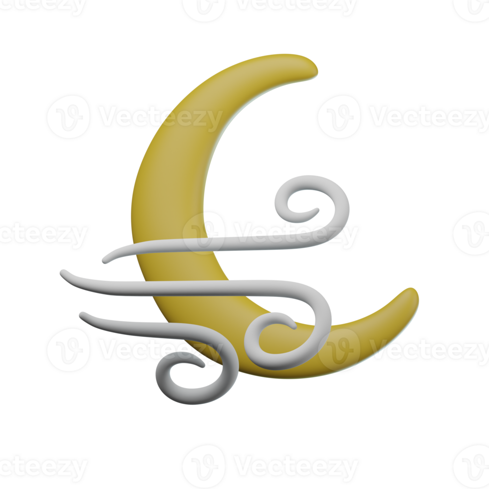 3D Windy Night Transparent Icon Illustration png