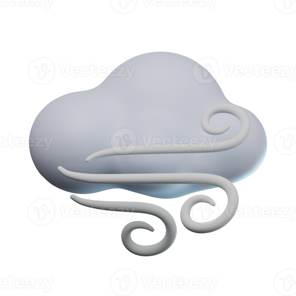3D Windy Weather Transparent Icon Illustration png