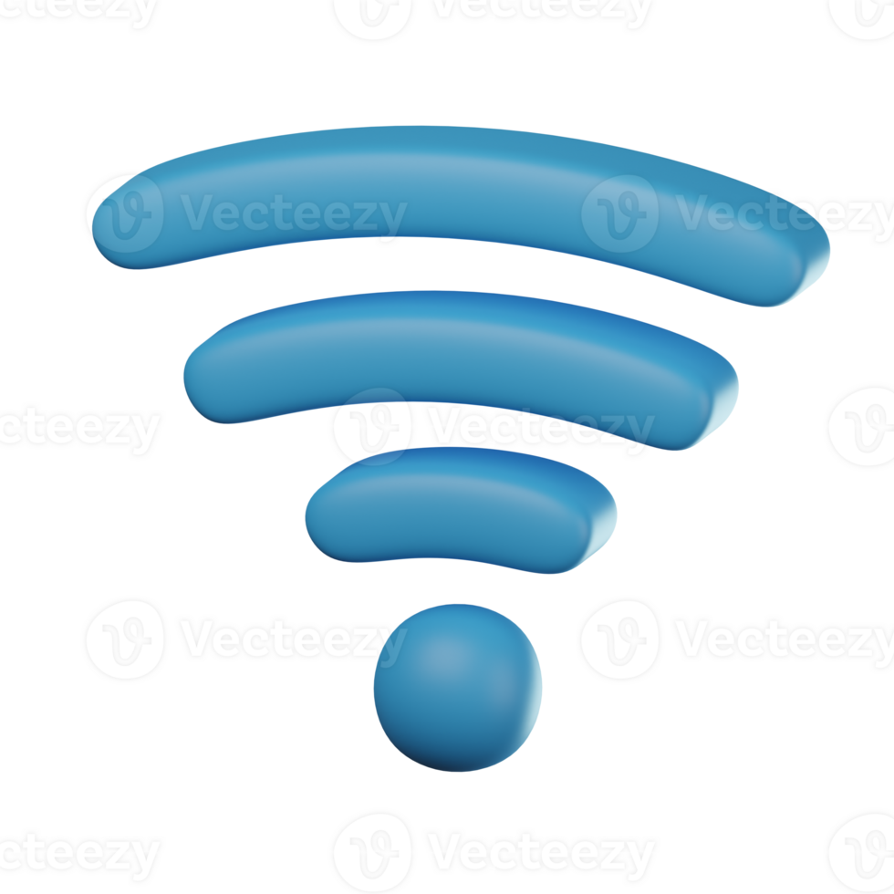 3D Wifi Transparent Icon Illustration png