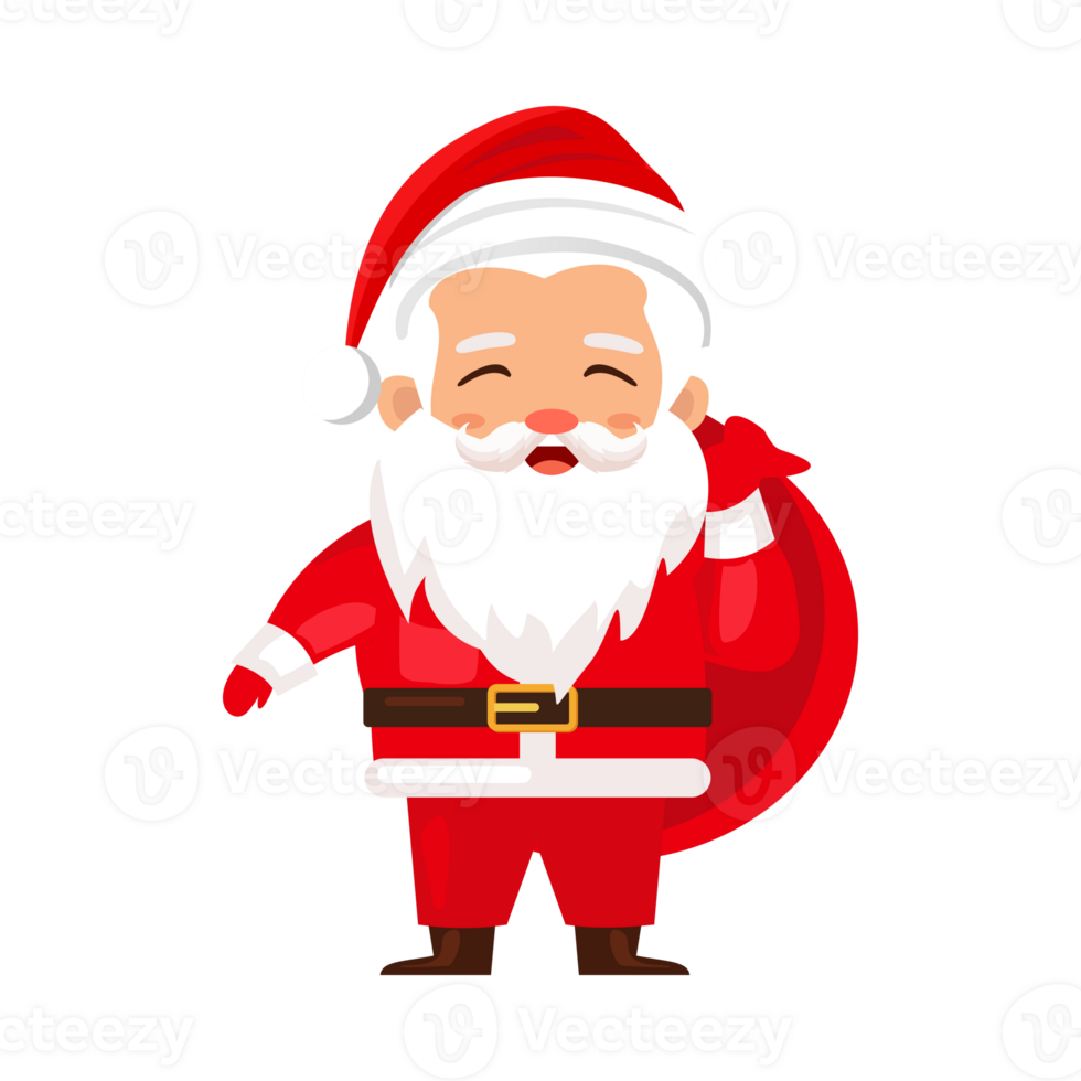 Cute santa claus cartoon character png