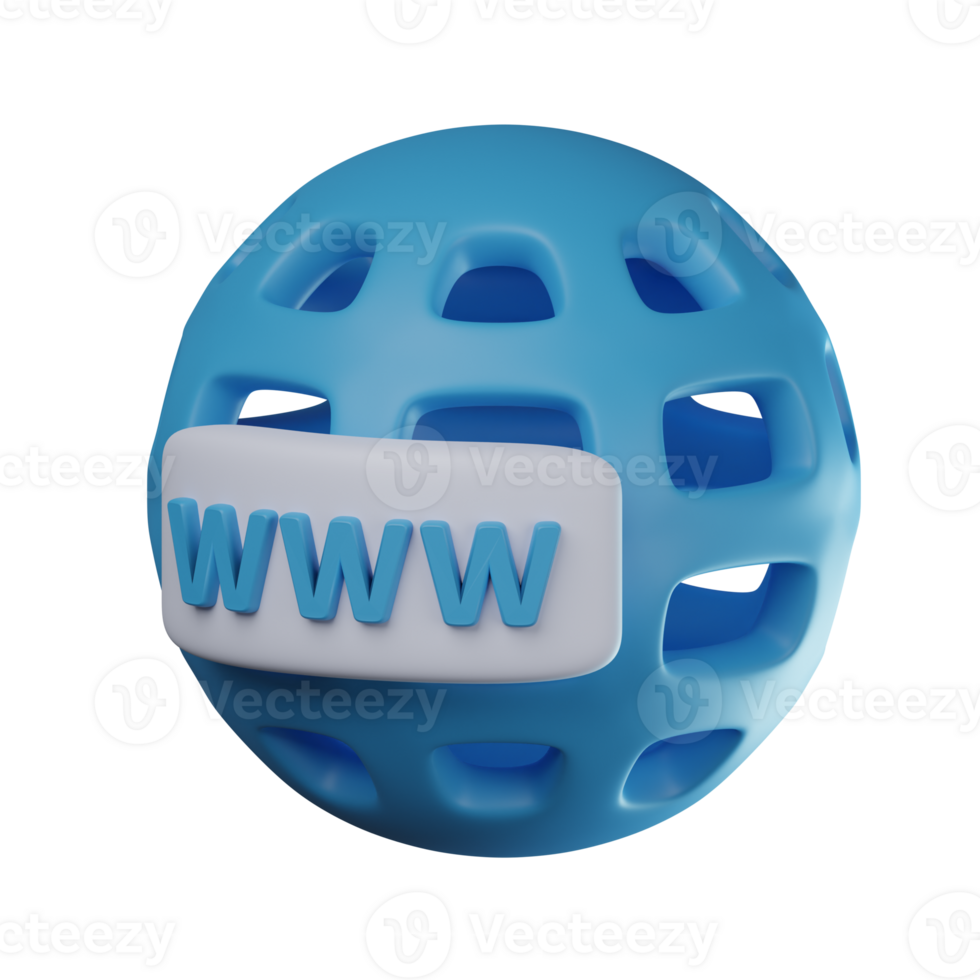 3D WWW Transparent Icon Illustration png