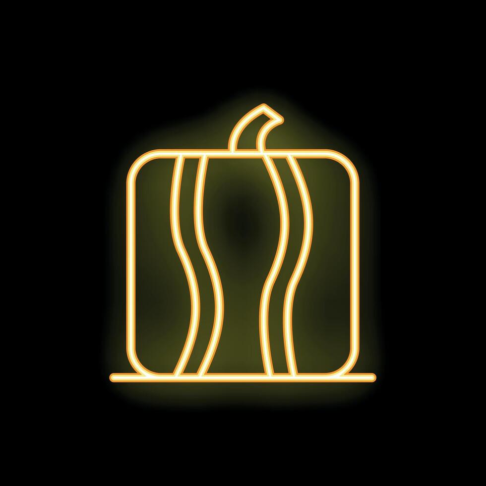 Glowing neon icon of a pumpkin for halloween decoration vector