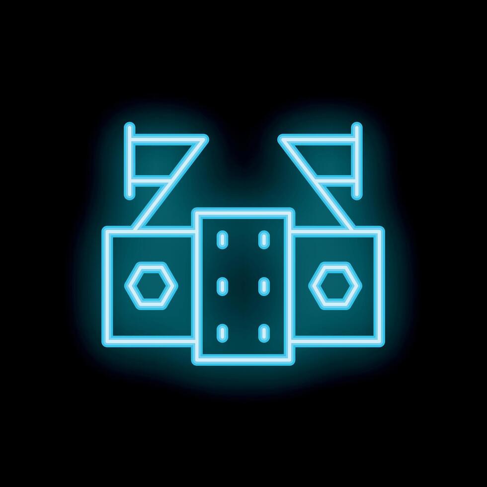 Neon blue championship belt shining in the dark vector