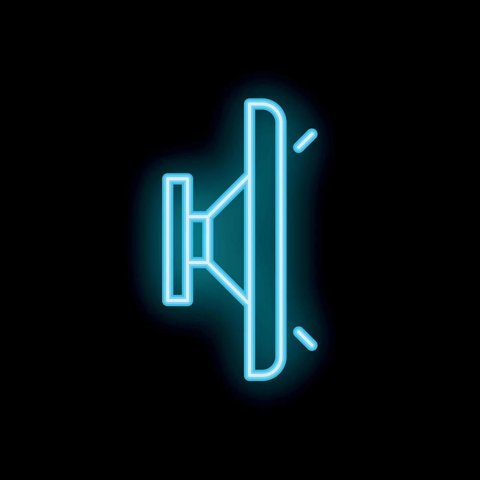 Neon sign representing a sound speaker playing loud music vector