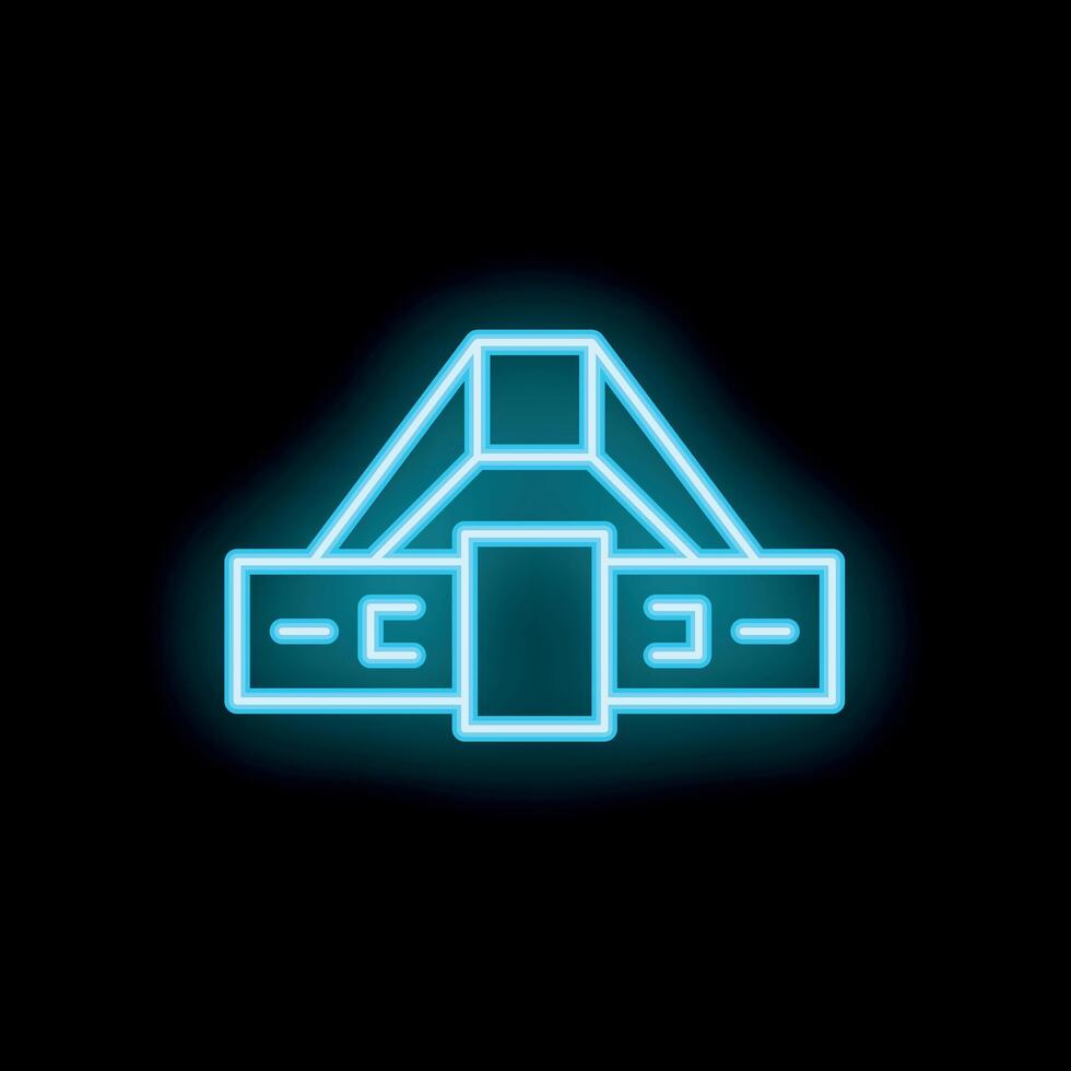 Neon championship belt shining on black background vector