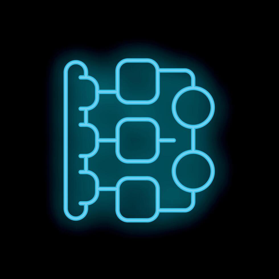 Blue neon algorithm processing data on black background 52886810 Vector ...