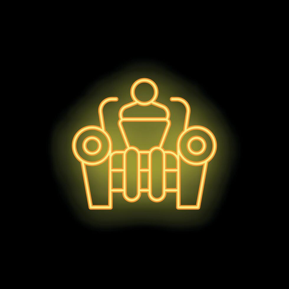 Neon sign of a king sitting on throne with yellow lights vector