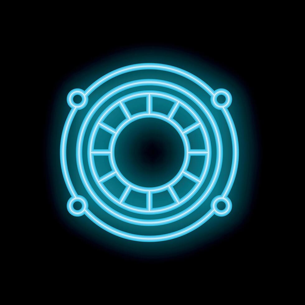Neon glowing circle hud element interface design element vector