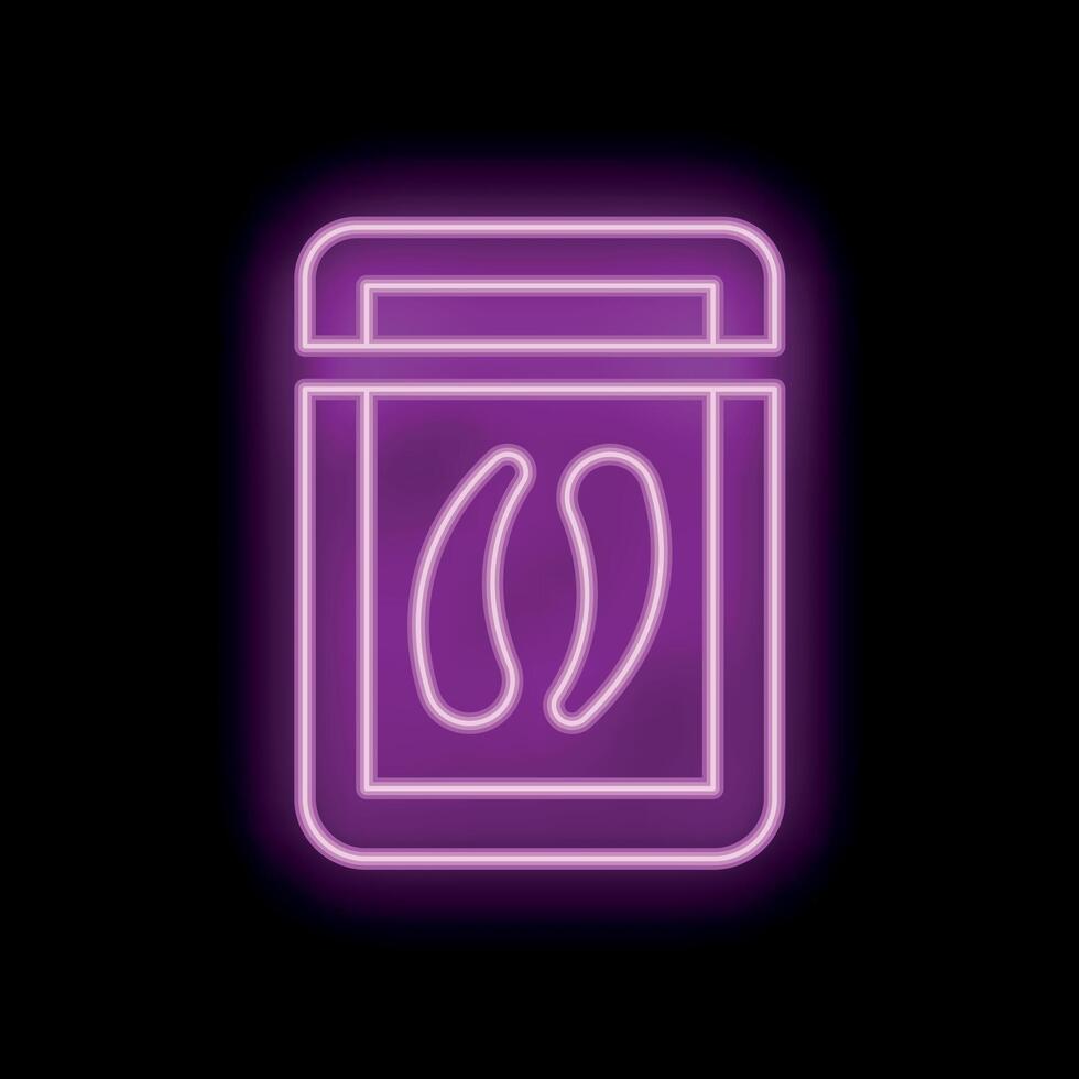 Neon sign of korean style pickled garlic in square frame vector