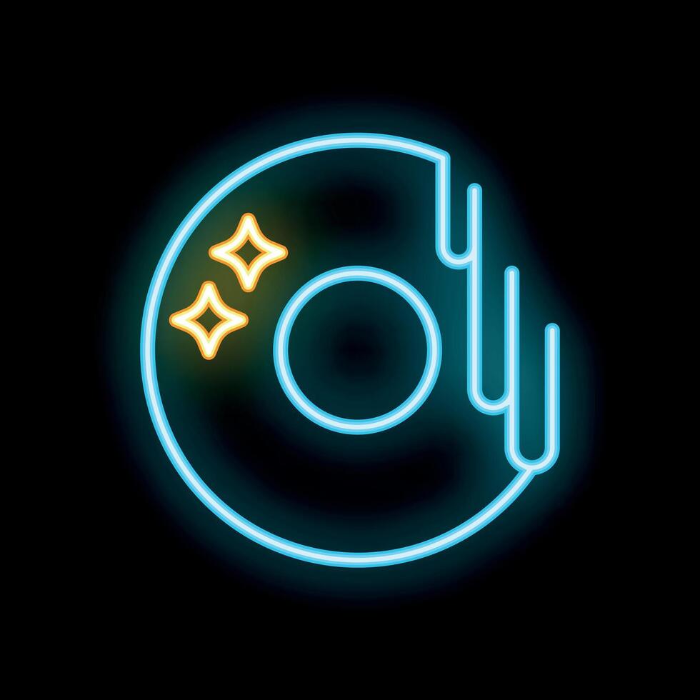 Neon sign of freshly washed dishes with sparkling clean effect vector