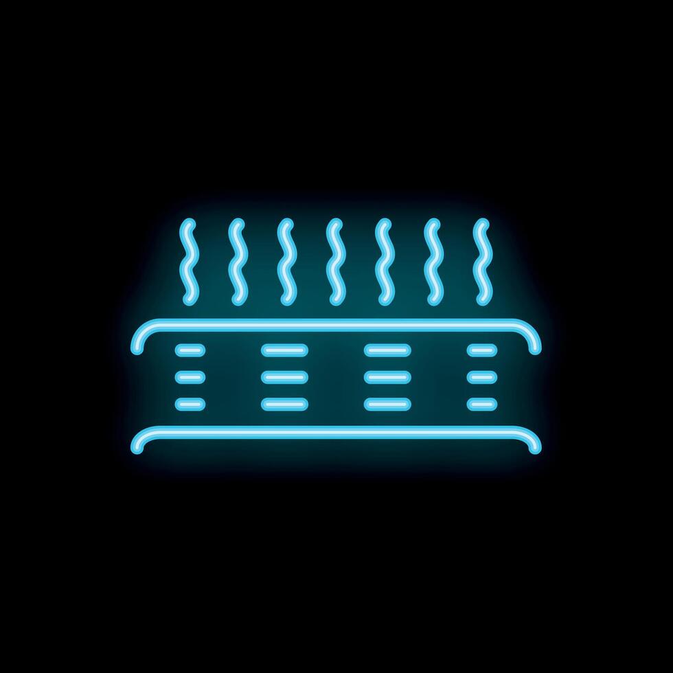 Neon breathable material with airflow passing through it icon vector