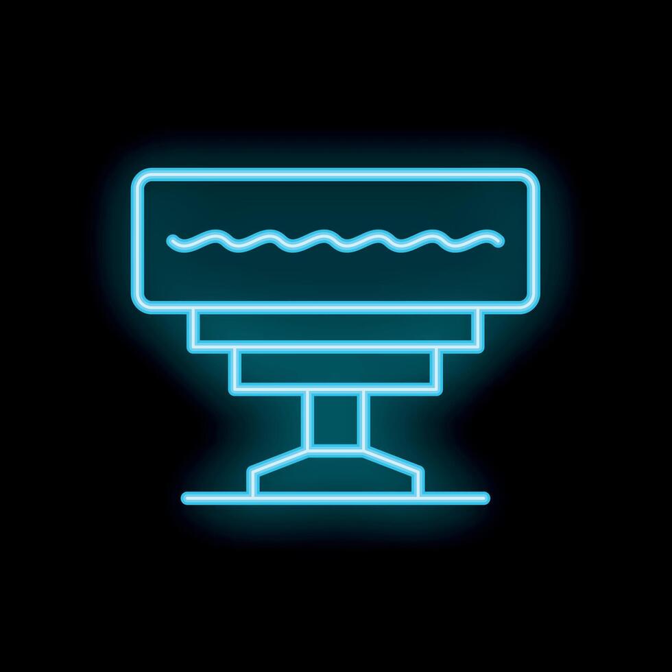 Neon sign showing a billboard standing on black background vector