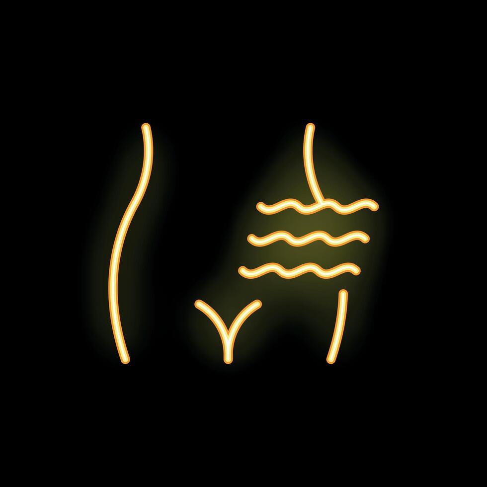 Neon sign representing cellulite affecting woman body shape vector